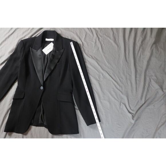New Jonathan Simkhai Jacket Womens Sz 8 Black Tuxedo Jessie Crepe Blazer - Picture 9 of 12
